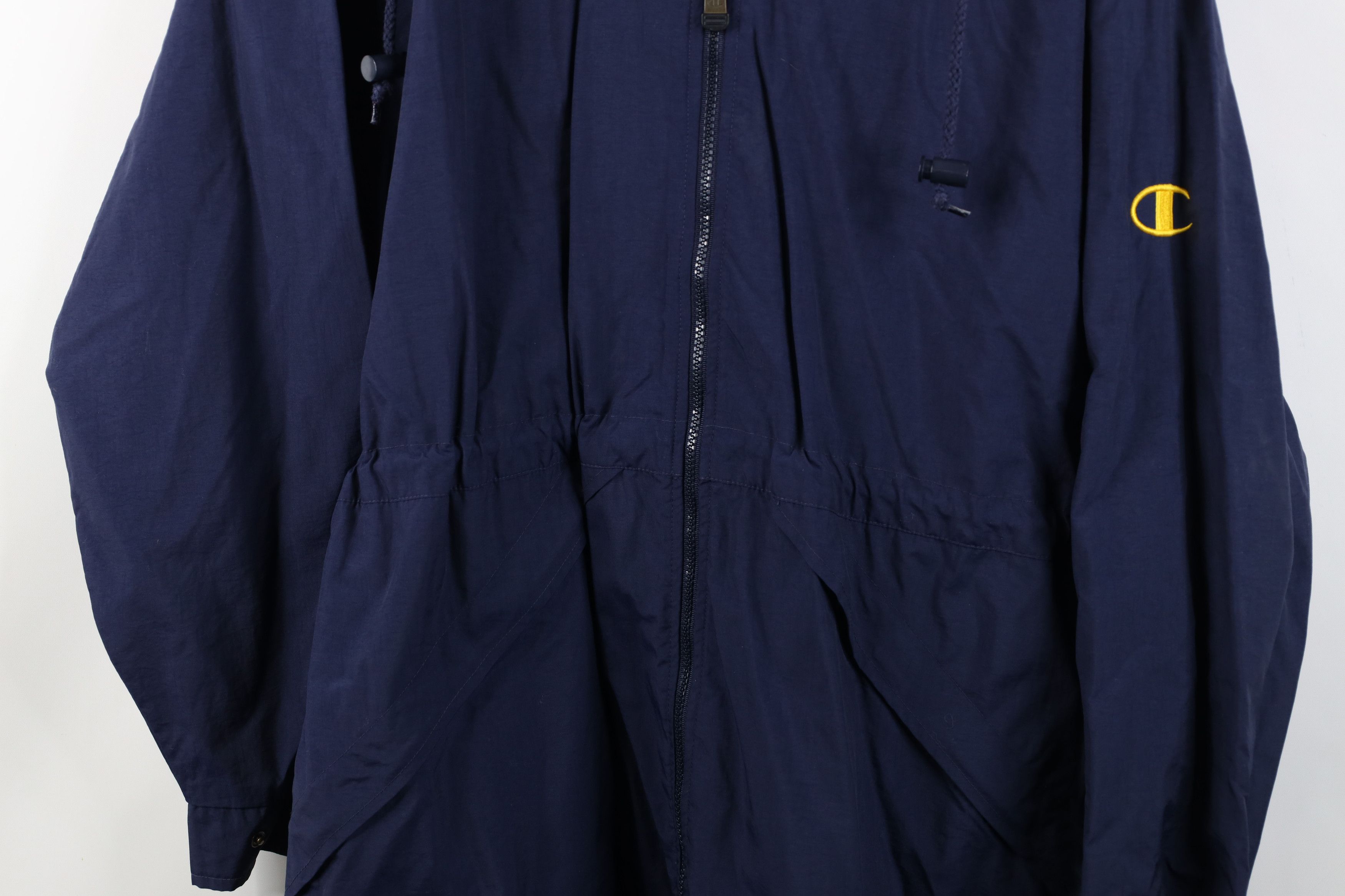 Champion Vintage 90s Champion Hooded Windbreaker Parka Jacket Blue Size US M / EU 48-50 / 2 - 3 Thumbnail