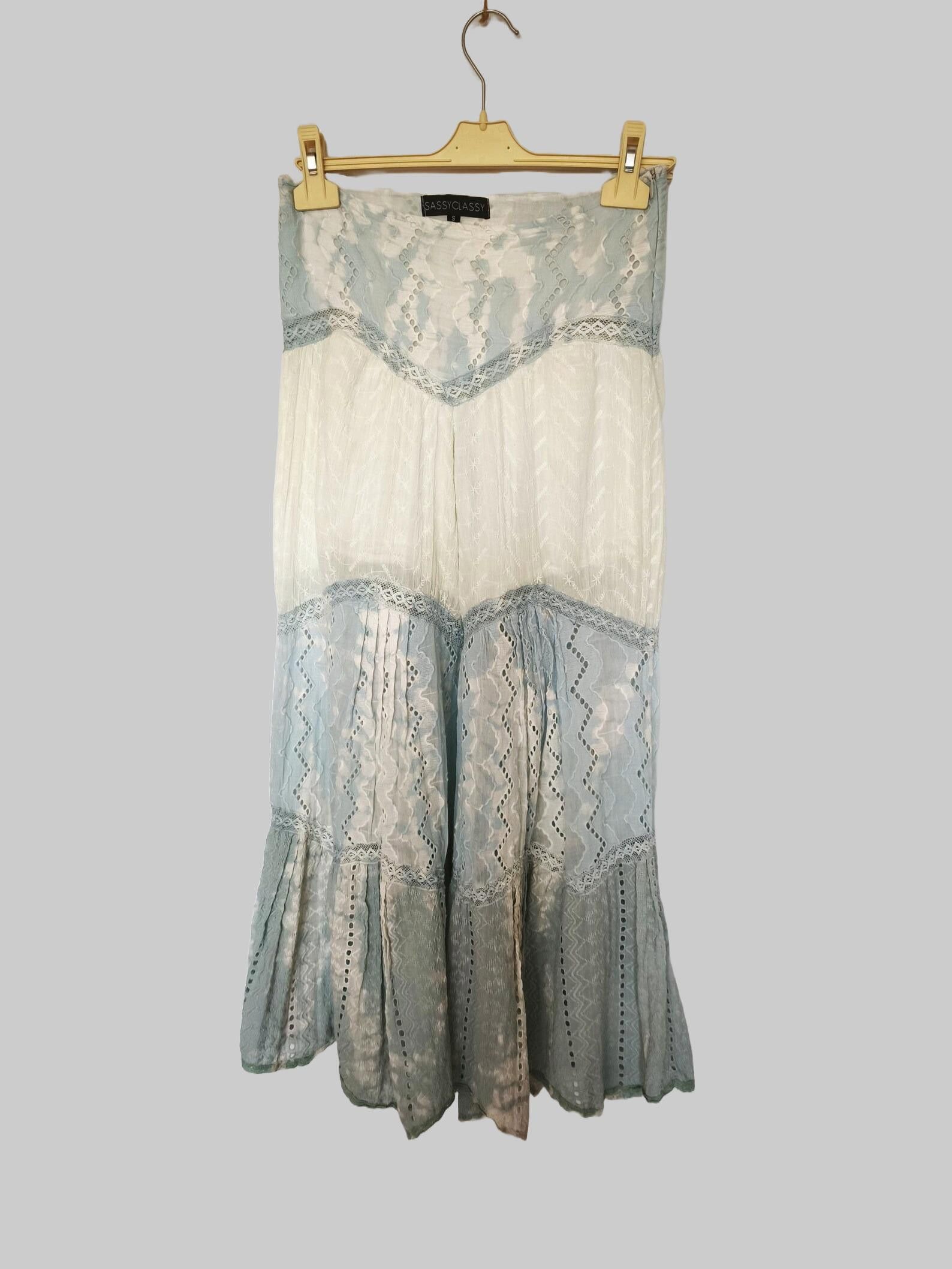 Other Y2K flare leg lace pants cotton lace bell bottom boho pant Size 26" / US 2 / IT 38 - 4 Thumbnail