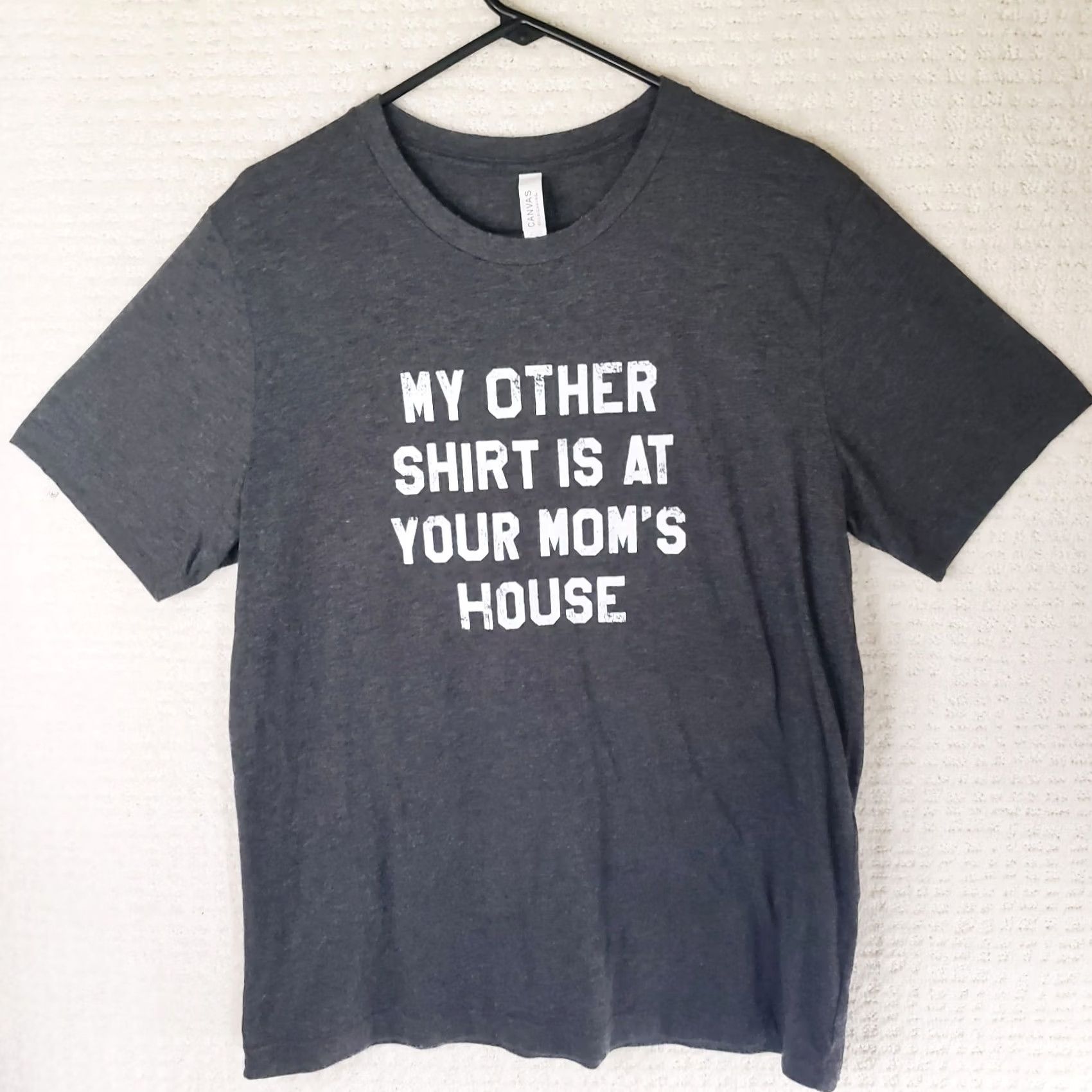 Vintage Bella + Canvas Mens Black Cotton Shirt - Mom Graphic Tee Size US L / EU 52-54 / 3 - 3 Thumbnail