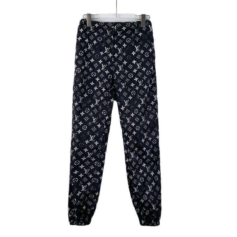Louis Vuitton Black logo full print leggings slacks pan