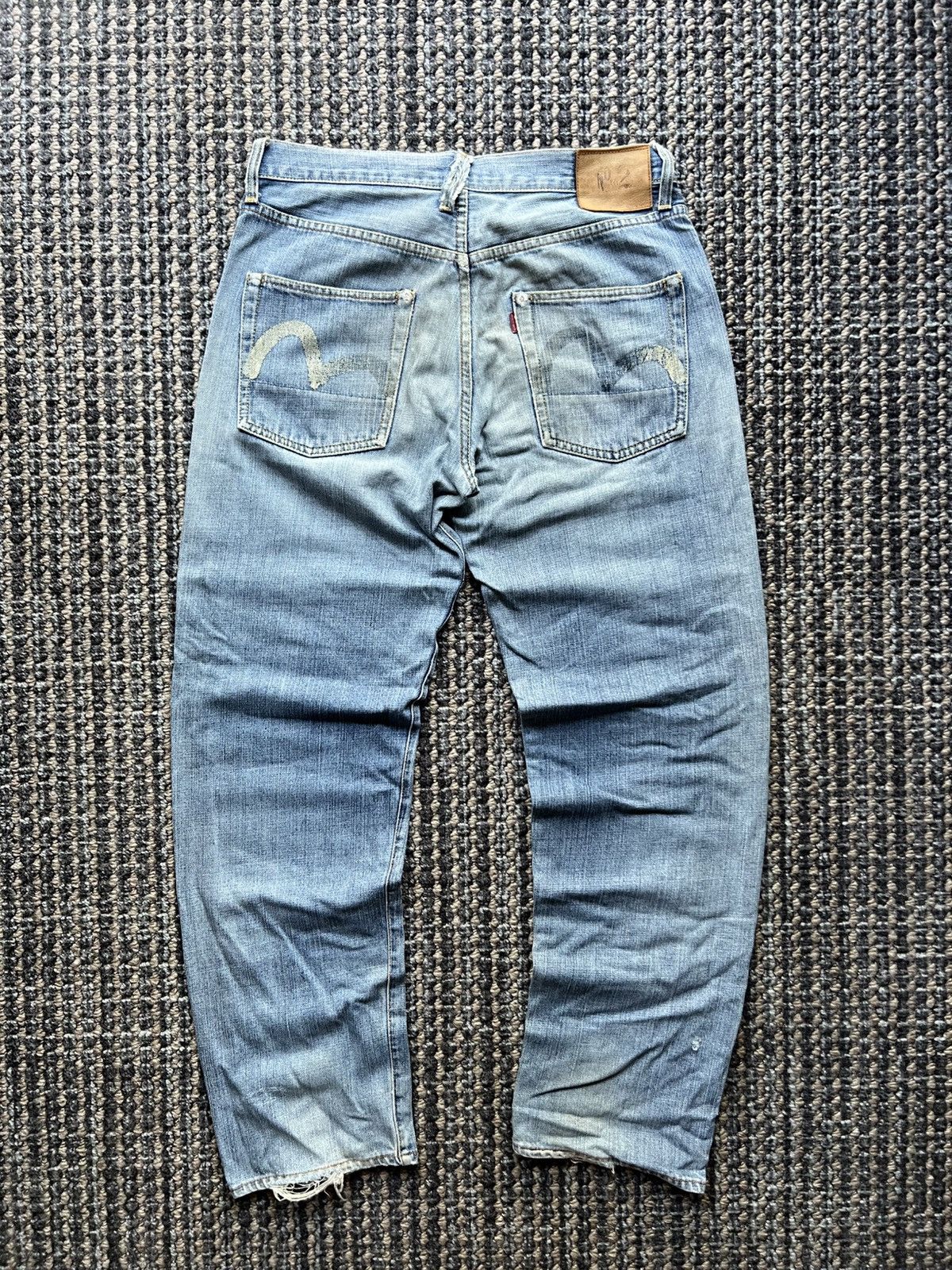 Evisu 00’s Evisu Daicock Distressed Denim Jeans Lot 2 Rare Size US 33 - 1 Thumbnail