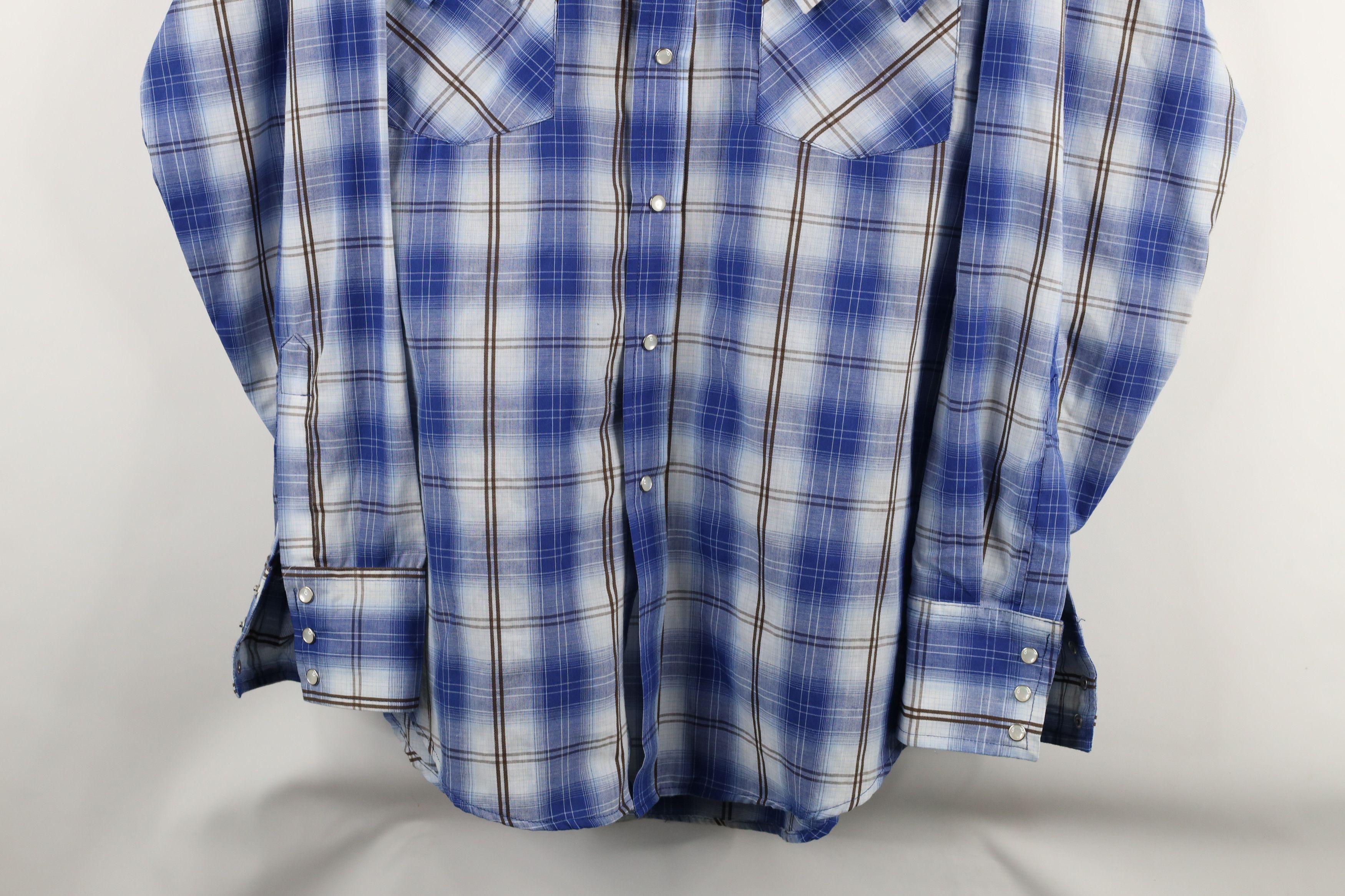 Vintage Vintage 90s Rockabilly Snap Button Collared Shirt Plaid Size US L / EU 52-54 / 3 - 3 Thumbnail