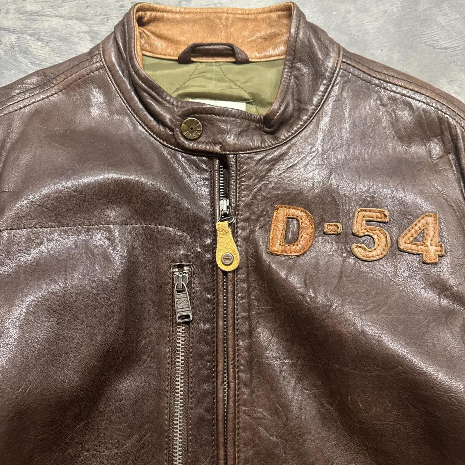 Diesel × Vintage Vintage Diesel Spell Out Italy Motorcycle Leather Jacket Size US S / EU 44-46 / 1 - 5 Thumbnail
