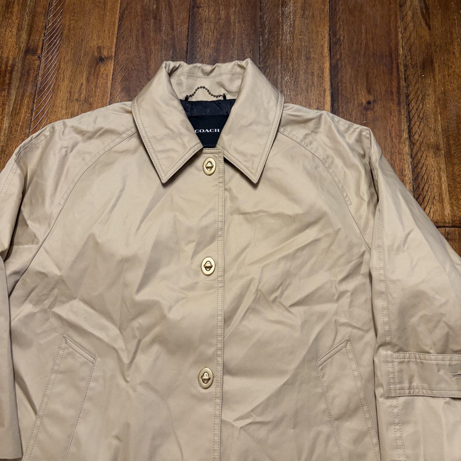 Coach Coach Trench Coat Womens M/L Beige Cotton Blend 3/4 Sleeve Size M / US 6-8 / IT 42-44 - 3 Thumbnail