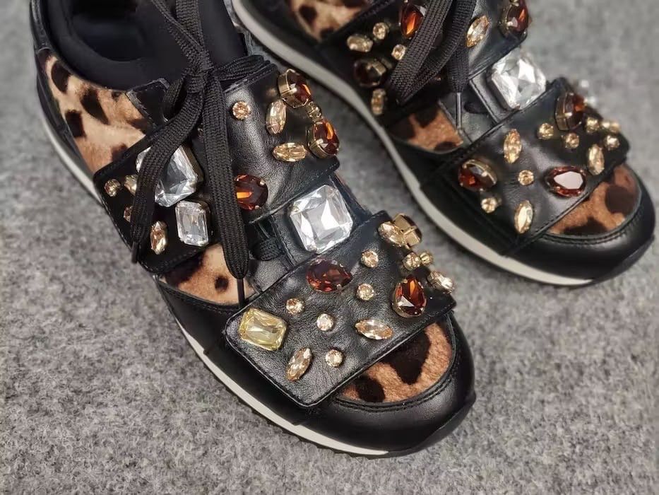 Dolce & Gabbana Dolce & Gabbana Leopard pattern stones velutto Sneakers Size US 9.5 / IT 39.5 - 15 Thumbnail