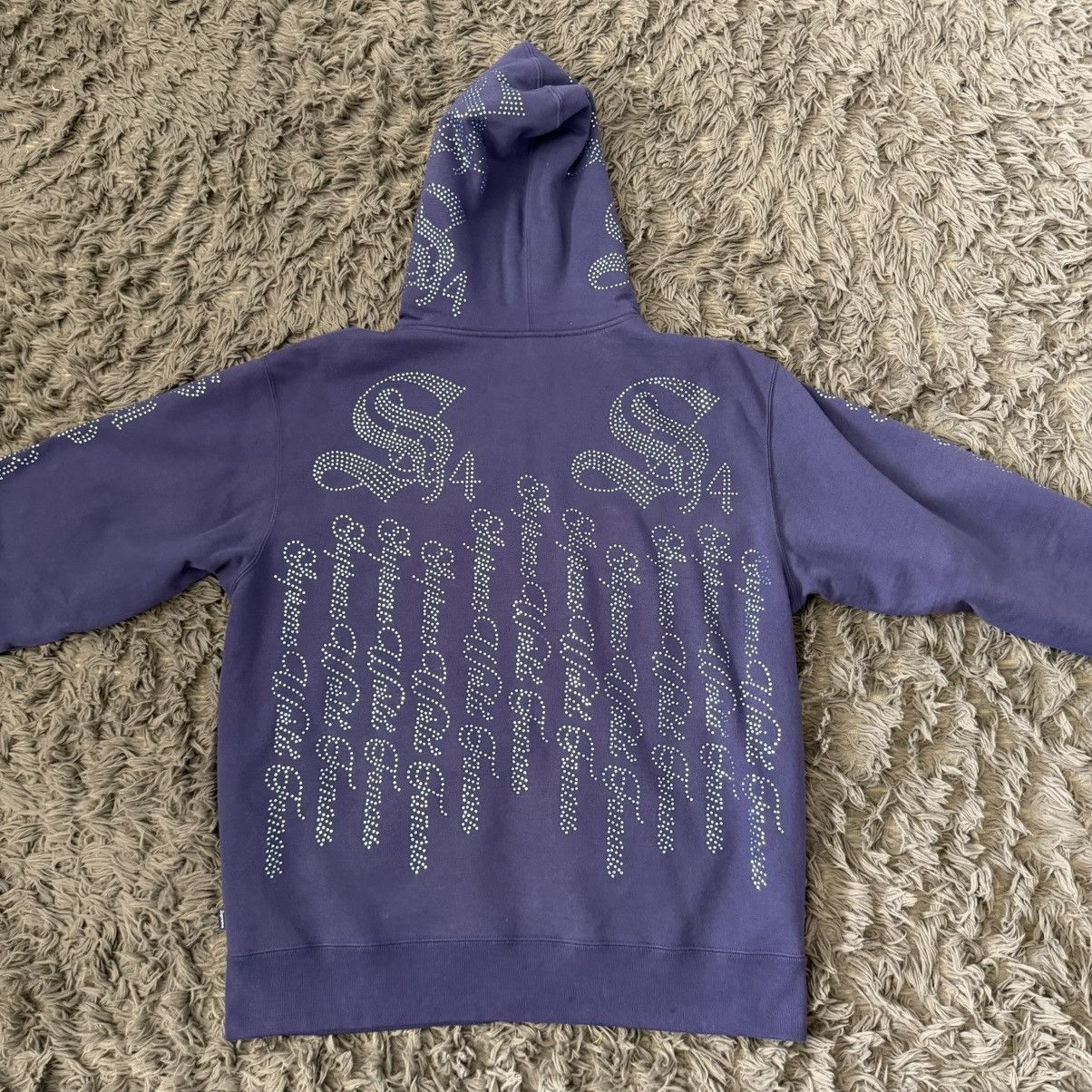 Supreme Supreme ss22 washed navy rhinestone zip up Size US M / EU 48-50 / 2 - 3 Thumbnail