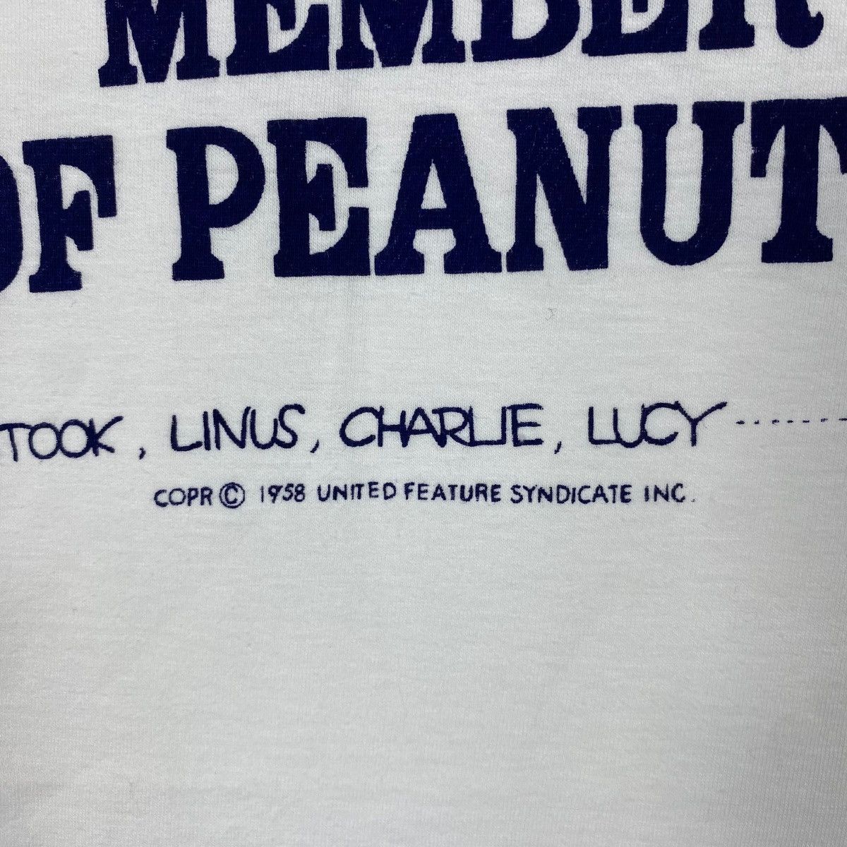 Vintage Vintage 80's MEMBER OF PEANUTS Cartoon Graphic Tee Shirt Size US M / EU 48-50 / 2 - 3 Thumbnail