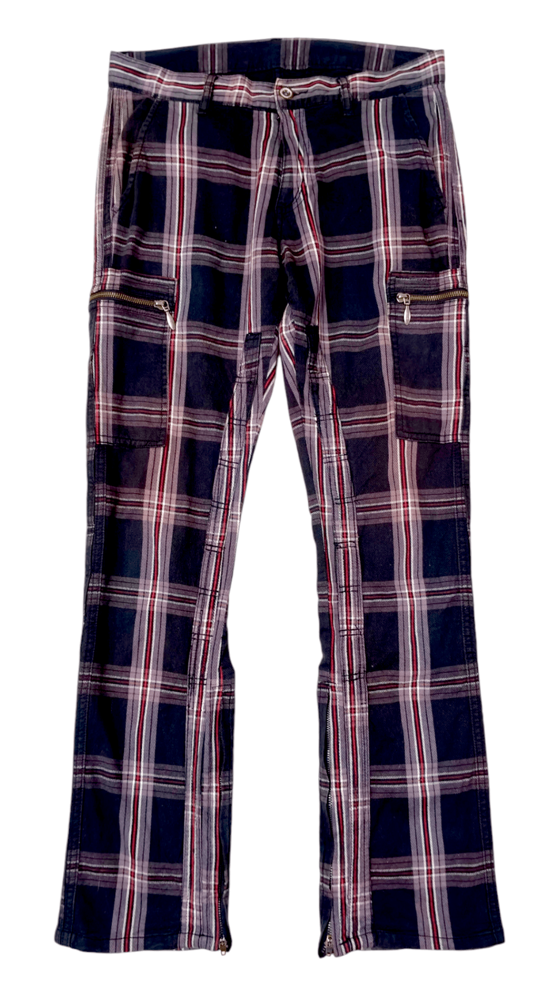 If Six Was Nine Japanese Brand Double Edge Plaid Bondage Pants Size US 33 - 1 Thumbnail