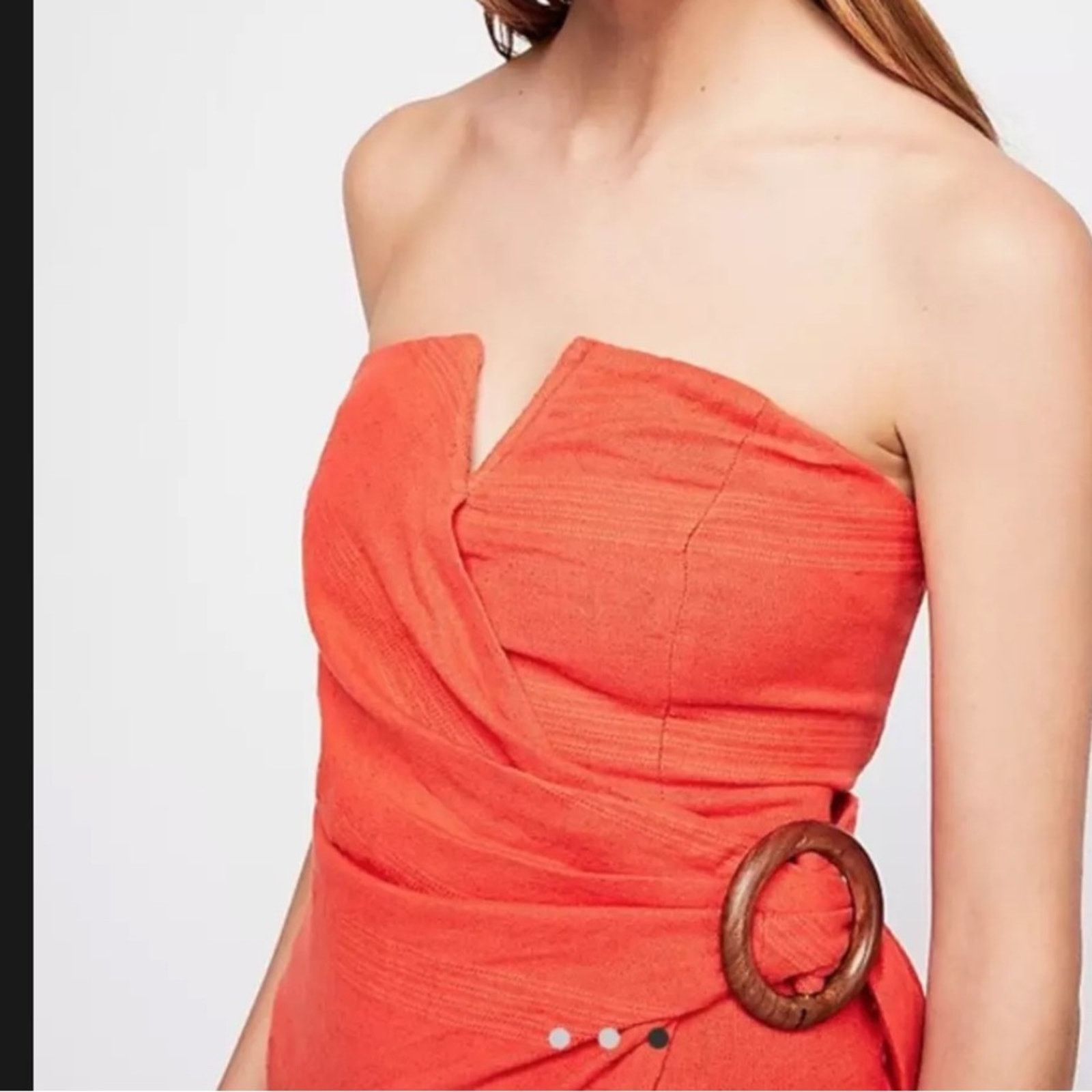Free People Free People Some Nights Mini Wrap Dress - Size 0 - Coral Red Size XS / US 0-2 / IT 36-38 - 2 Thumbnail