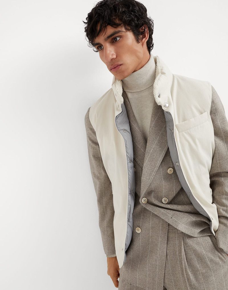Brunello Cucinelli o1w1db10326 Padded Vest in White Size US L / EU 52-54 / 3 - 4 Thumbnail