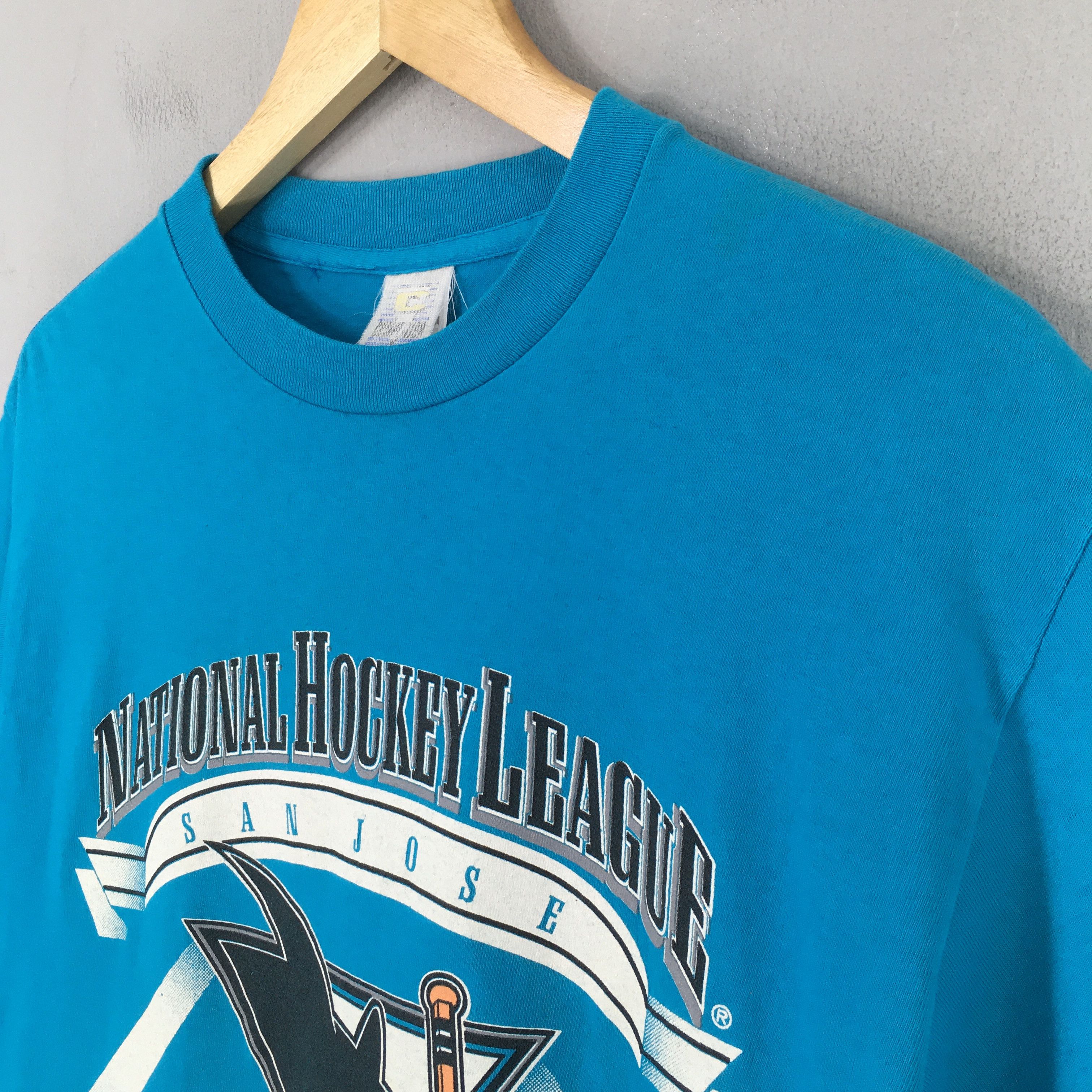 NHL Vintage 90's San Jose Sharks Hockey NHL Tshirt Large Size US L / EU 52-54 / 3 - 3 Thumbnail