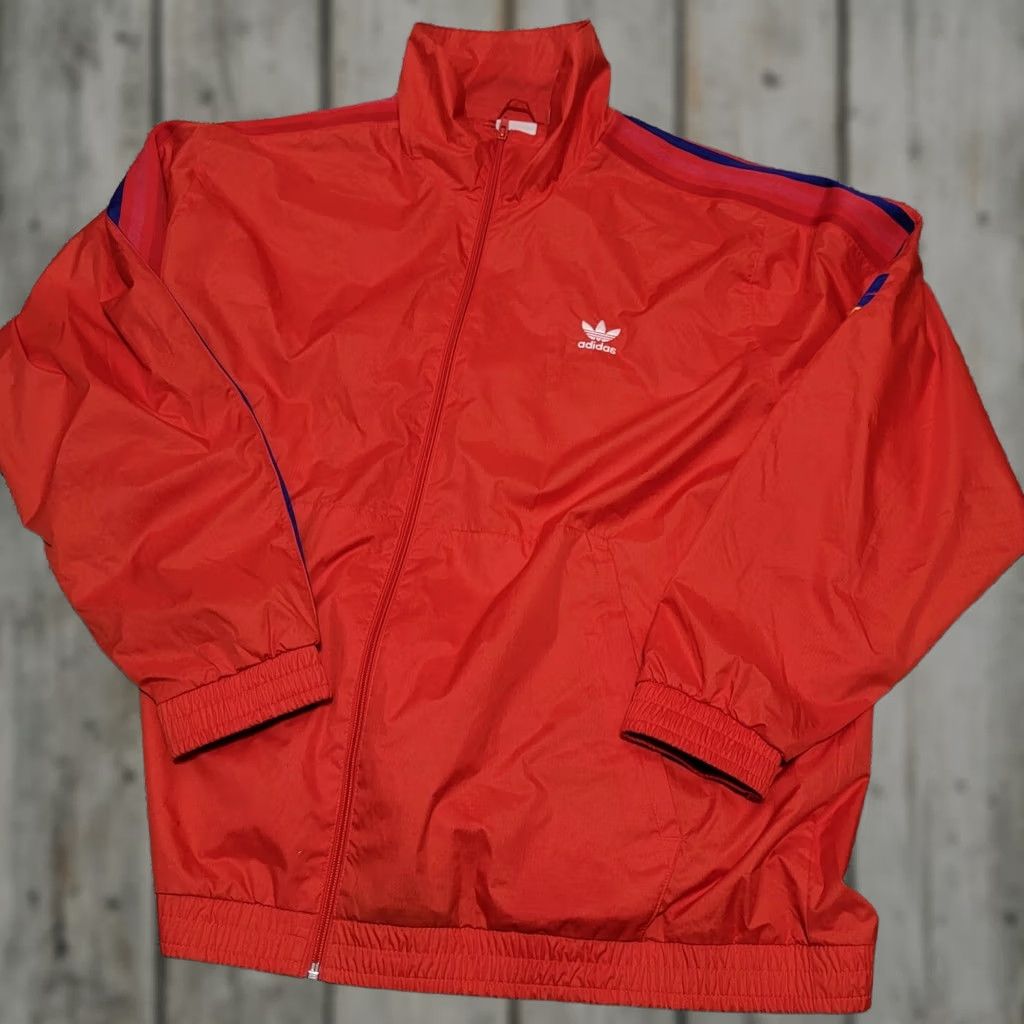 Adidas Adidas Originals Track Jacket 3D Trefoil 3-Stripes Active Red 2XL Mens Regular Front Zip Full Zip Mid-Length Stand-Up Collar Size US XXL / EU 58 / 5 - 1 Thumbnail