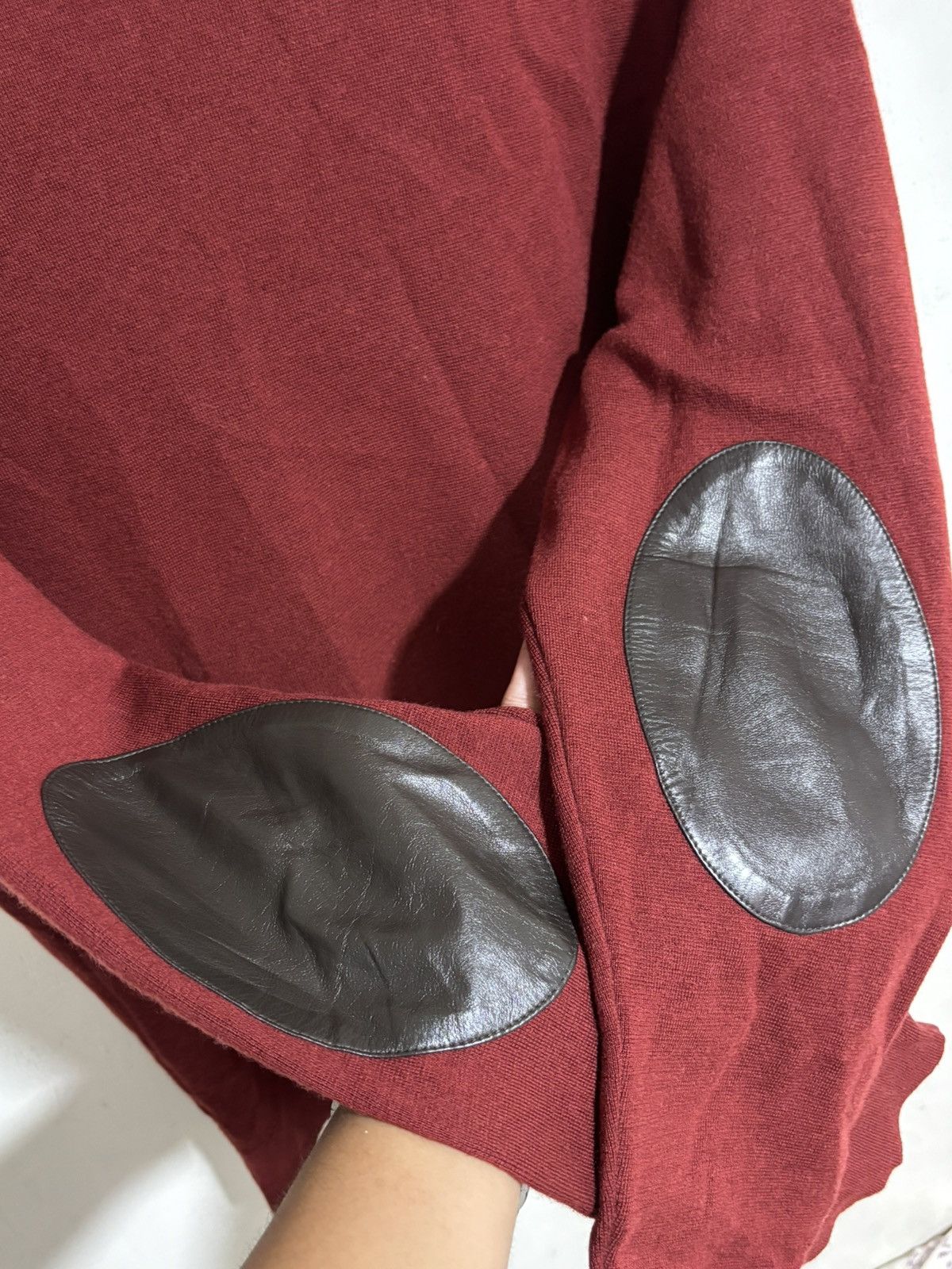 Hermes Rare Vintage Hermes Wool and Cashmere Leather Elbow Patch Size US L / EU 52-54 / 3 - 4 Thumbnail