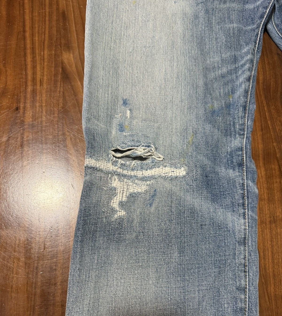 Polo Ralph Lauren Polo Ralph Lauren Blue Jeans Size 33/32 Distressed Denim Size US 33 - 2 Thumbnail