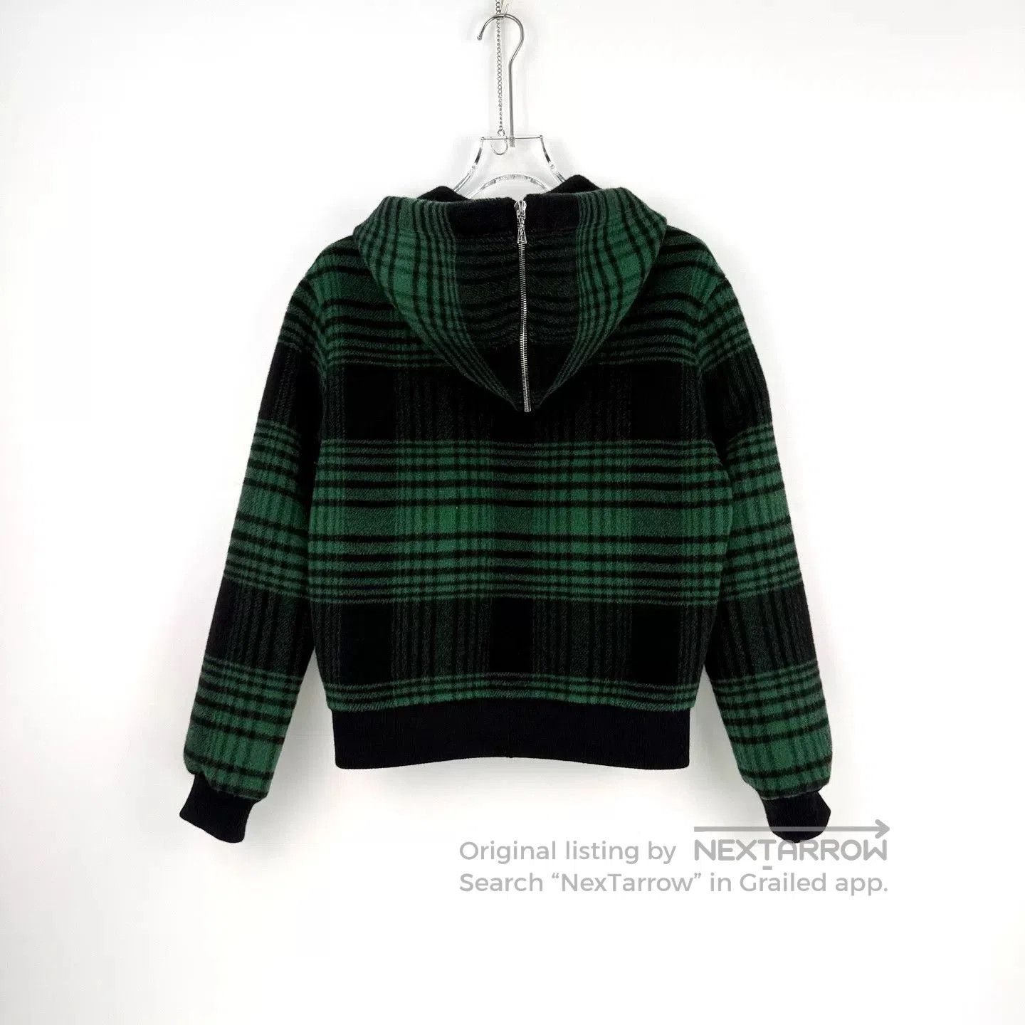 Louis Vuitton Green Plaid Wool Hooded Jacket. Size US XS / EU 42 / 0 - 4 Thumbnail