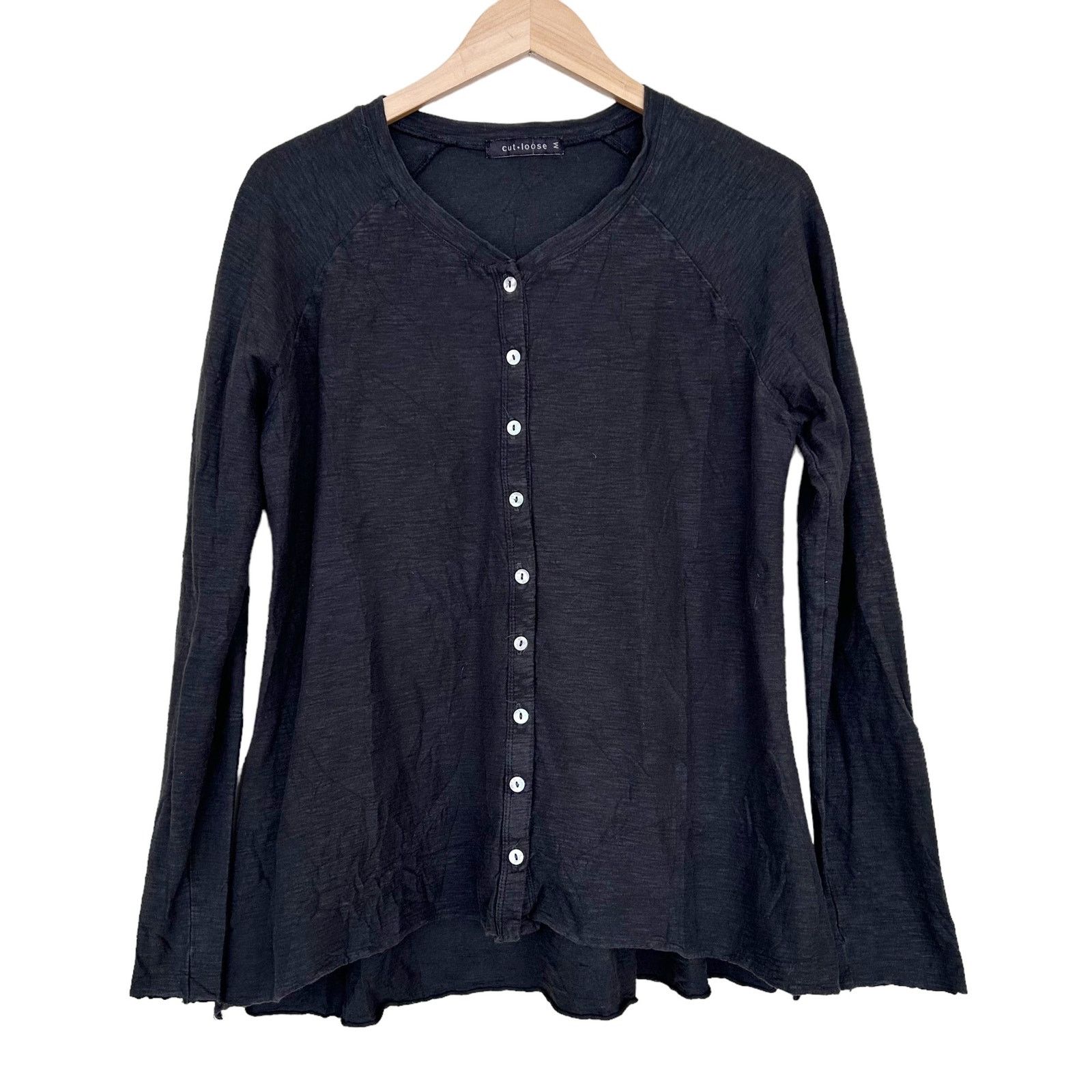 Other Cut Loose Gray Linen Blend Button Front Long Sleeve Shirt M Size M / US 6-8 / IT 42-44 - 1 Thumbnail