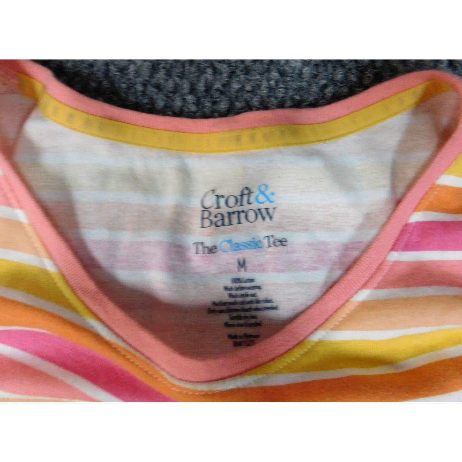 Croft & Barrow Croft & Barrow Womens Shirt Medium Pink Striped Crewneck Blouse Short Sleeve Casual breathable Classic Mens? Womens Size M / US 6-8 / IT 42-44 - 6 Thumbnail