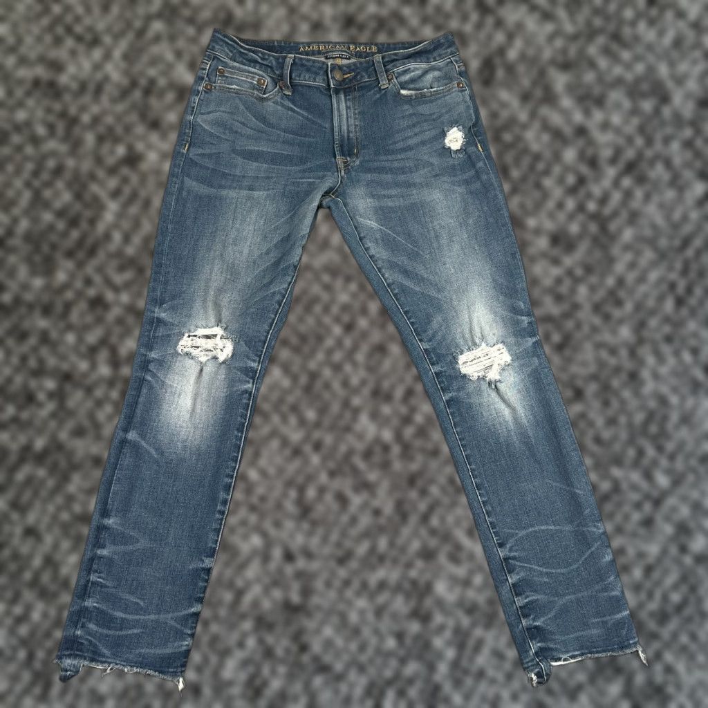 American Eagle Outfitters American Eagle Jeans Mens 32X30 Blue Distressed Actual Slim Flex 4 Size US 32 / EU 48 - 1 Thumbnail