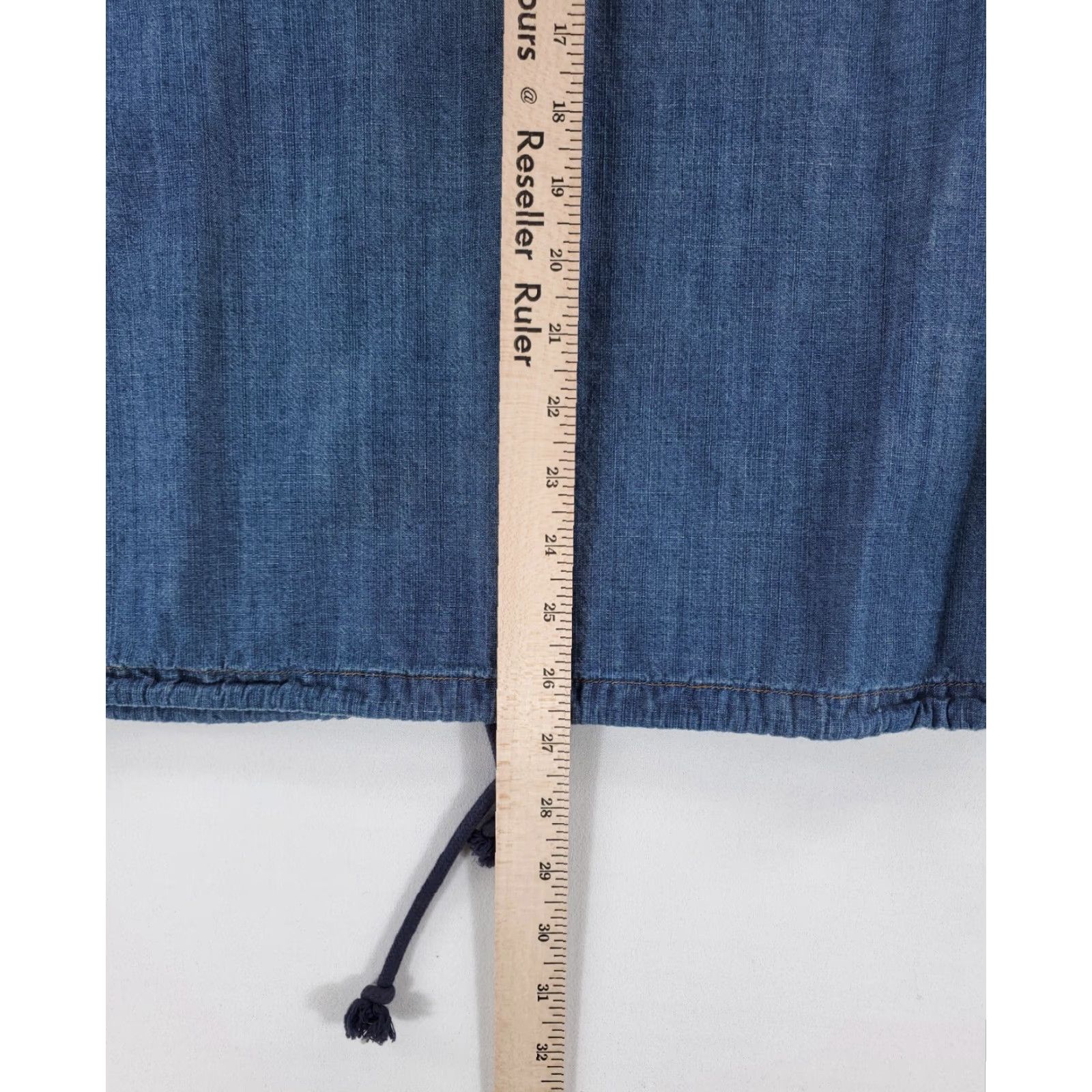 Levi's Levi's 1/4 Zip Hoodie Drawstring Long Sleeve Denim Chambray Mens S Blue Size US S / EU 44-46 / 1 - 6 Thumbnail