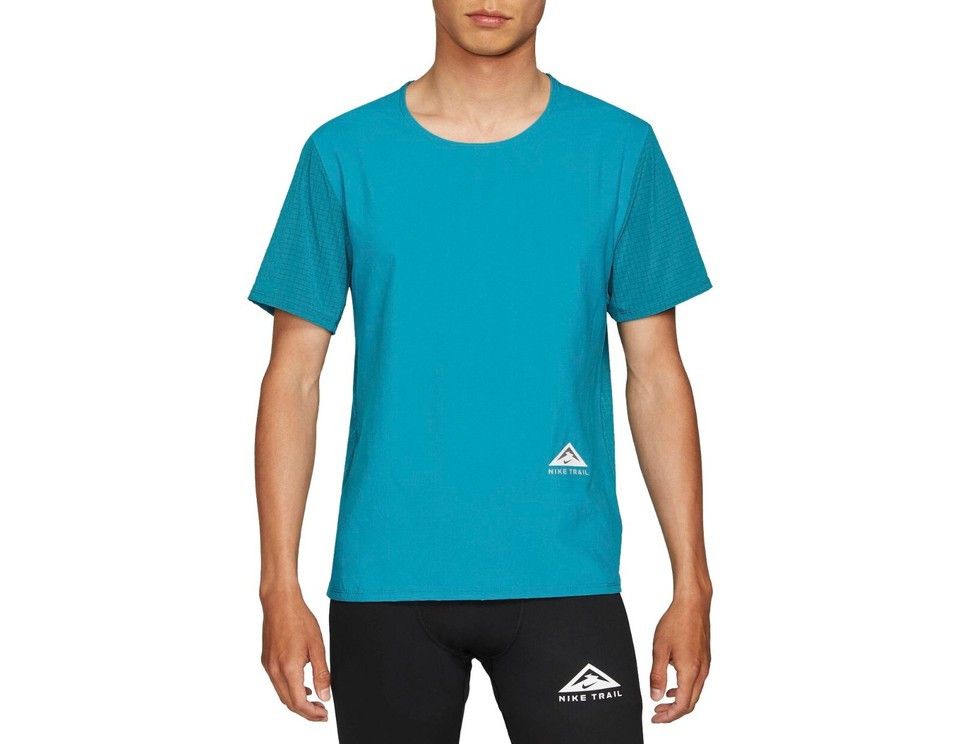 Nike Nike Men's Rise 365 Trail Short Sleeve Shirt Green Size US XXL / EU 58 / 5 - 1 Thumbnail