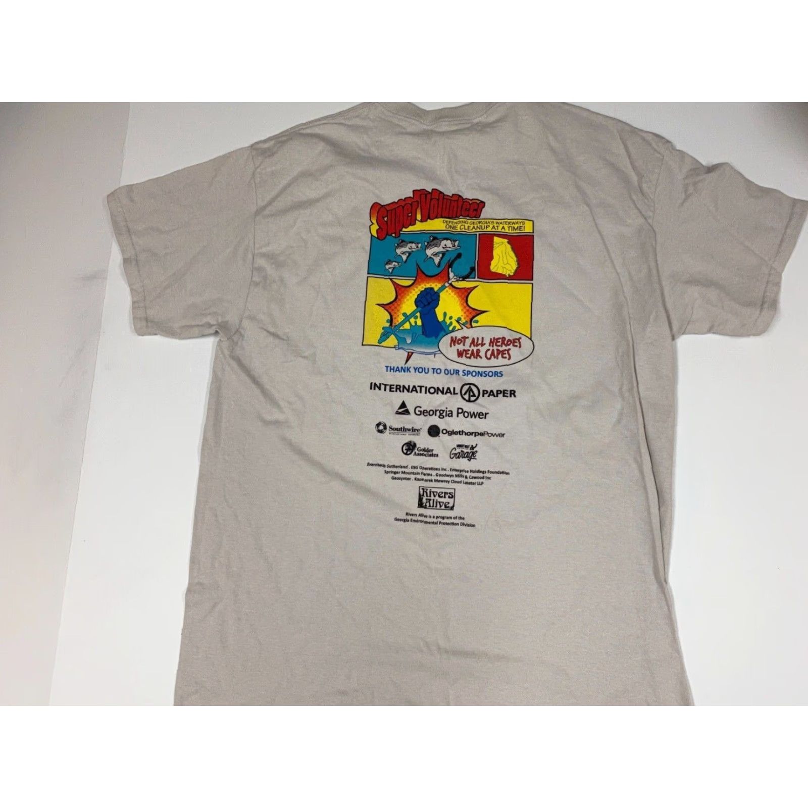 Gildan Georgia Rivers Shirt Mens Large Gildan Cotton Short Sleeve Crew Neck Gray Alive 2019 Waterways Shirt Size US L / EU 52-54 / 3 - 7 Thumbnail