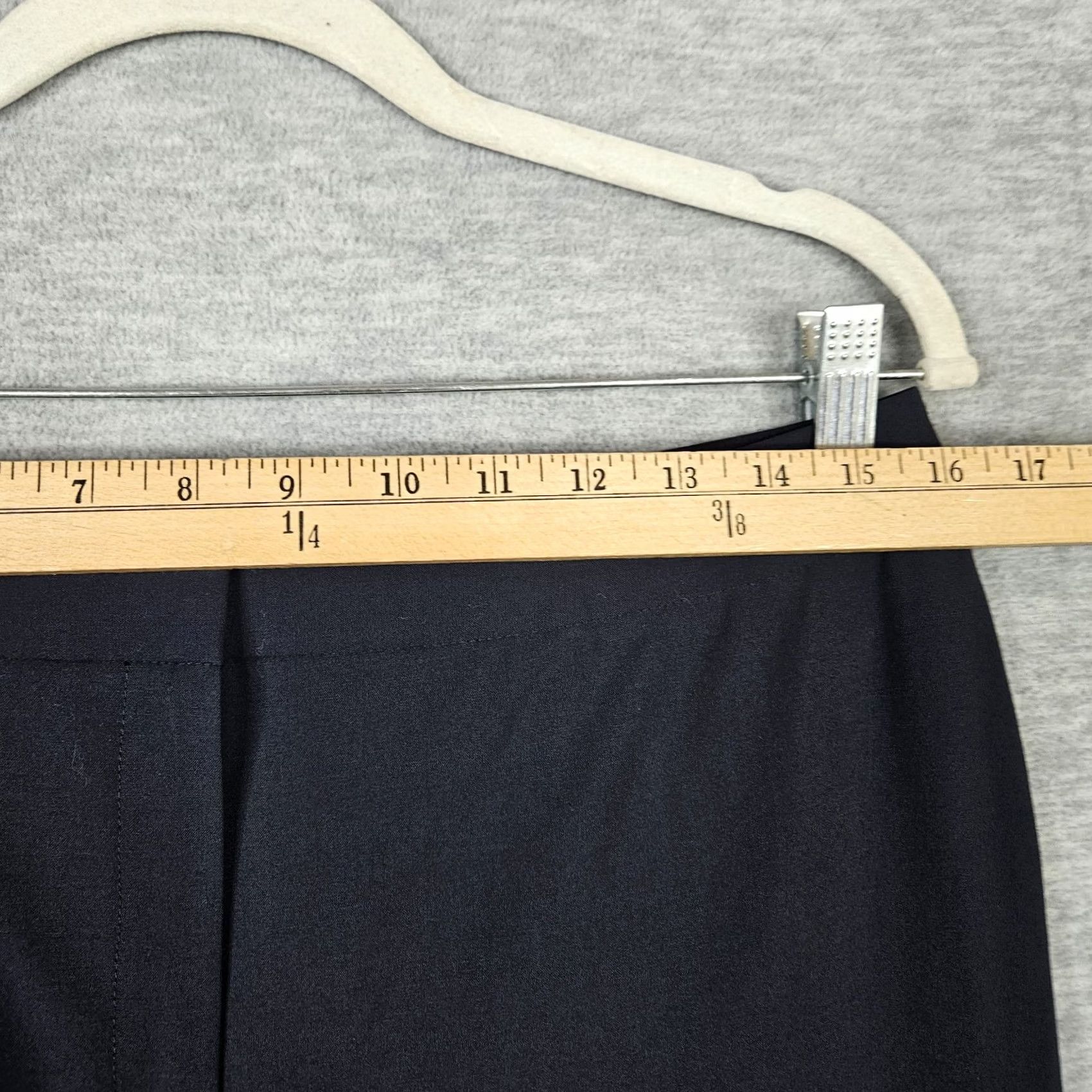 Vintage LAFAYETTE 148 Women’s Gray Straight Leg Dress Pants Size 8 Regular Wool Elastane Button Front Front Rise Mid Casual Womens Size 30" / US 8 / IT 44 - 4 Thumbnail