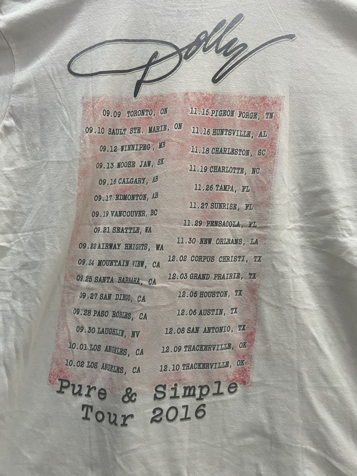 Band Tees DOLLY PURE & SIMPLE 2016 TOUR TEE SHIRT Size L / US 10 / IT 46 - 4 Thumbnail