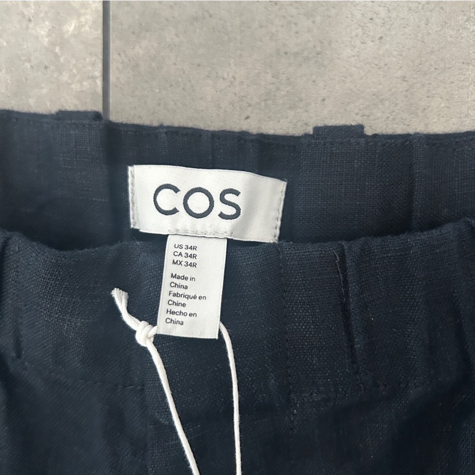 Cos NEW COS navy blue recycled linen drawstring pants 34R Size US 34 / EU 50 - 3 Thumbnail