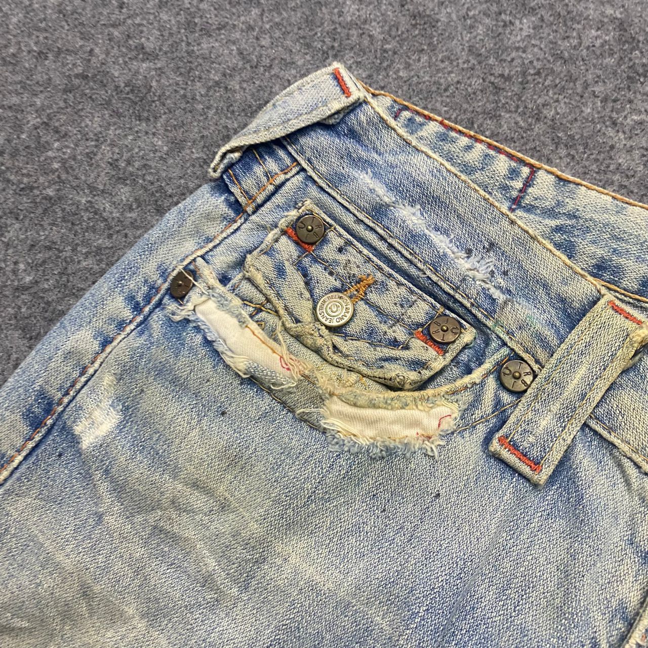 True Religion 💥Flare💥Vintage True Religion Distressed Denim Size US 30 / EU 46 - 8 Thumbnail