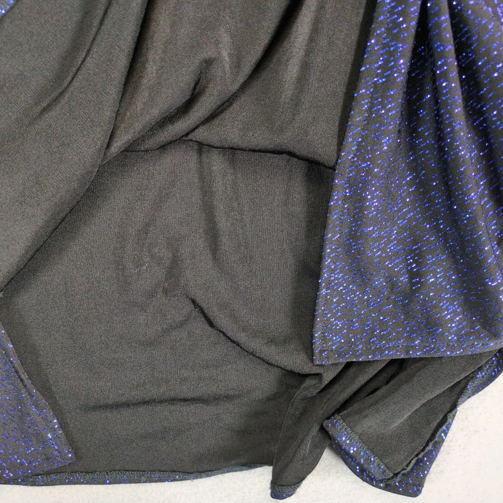 Other Formal Fashions 3X Black Navy Glitter Knit Blouse Top Stage Size 3XL / US 20-22 - 9 Thumbnail