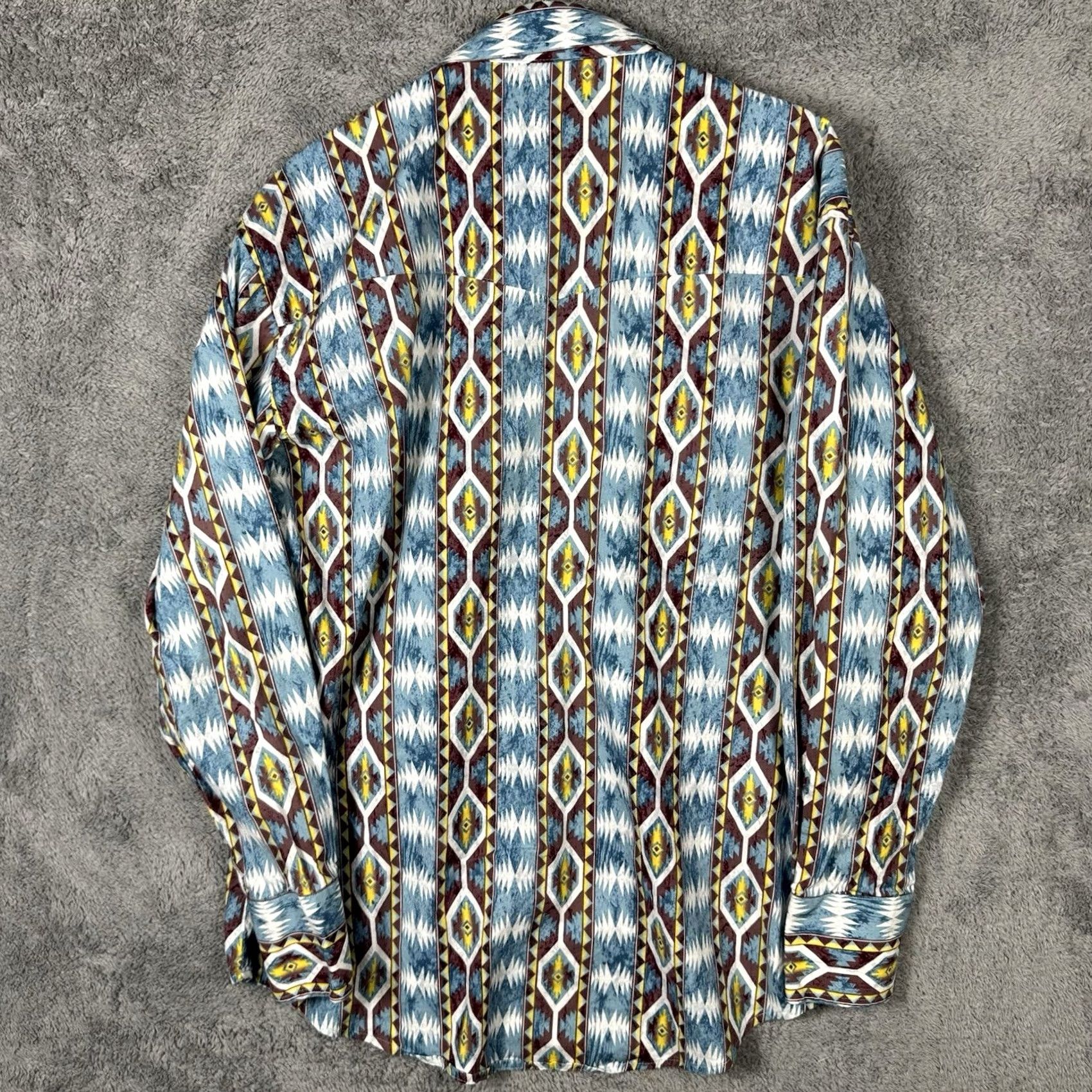 Wrangler VINTAGE Wrangler Brushpopper Shirt Men M Aztec Cowboy Western Pearl Snap 90s USA Size US M / EU 48-50 / 2 - 7 Thumbnail