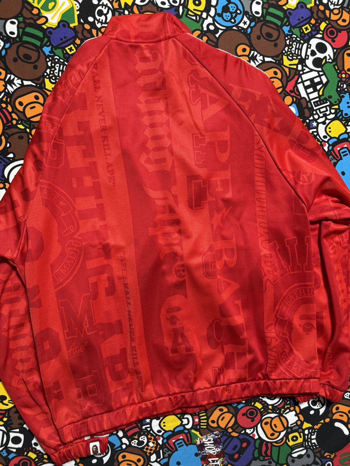 Bape A Bathing Ape Red Polyester Logo Track Jacket Size US L / EU 52-54 / 3 - 13 Thumbnail