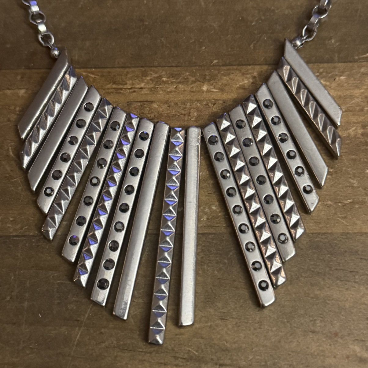 Express Express silver tone reversible spike fringe necklace Size ONE SIZE - 4 Thumbnail