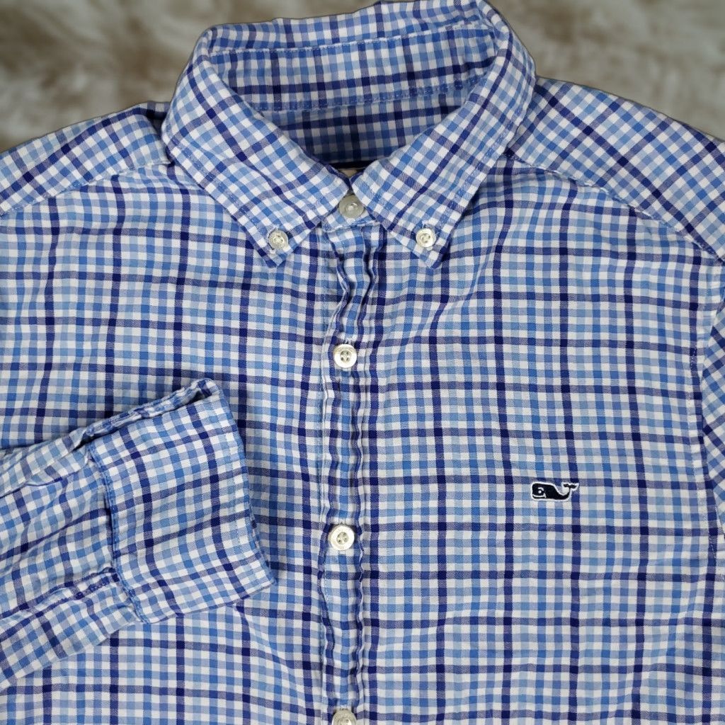 Vineyard Vines Vineyard Vines Shirt Mens XS Blue Plaid Button-Up Long Sleeve Casual Button-Down Collared-Top Size US XS / EU 42 / 0 - 1 Thumbnail