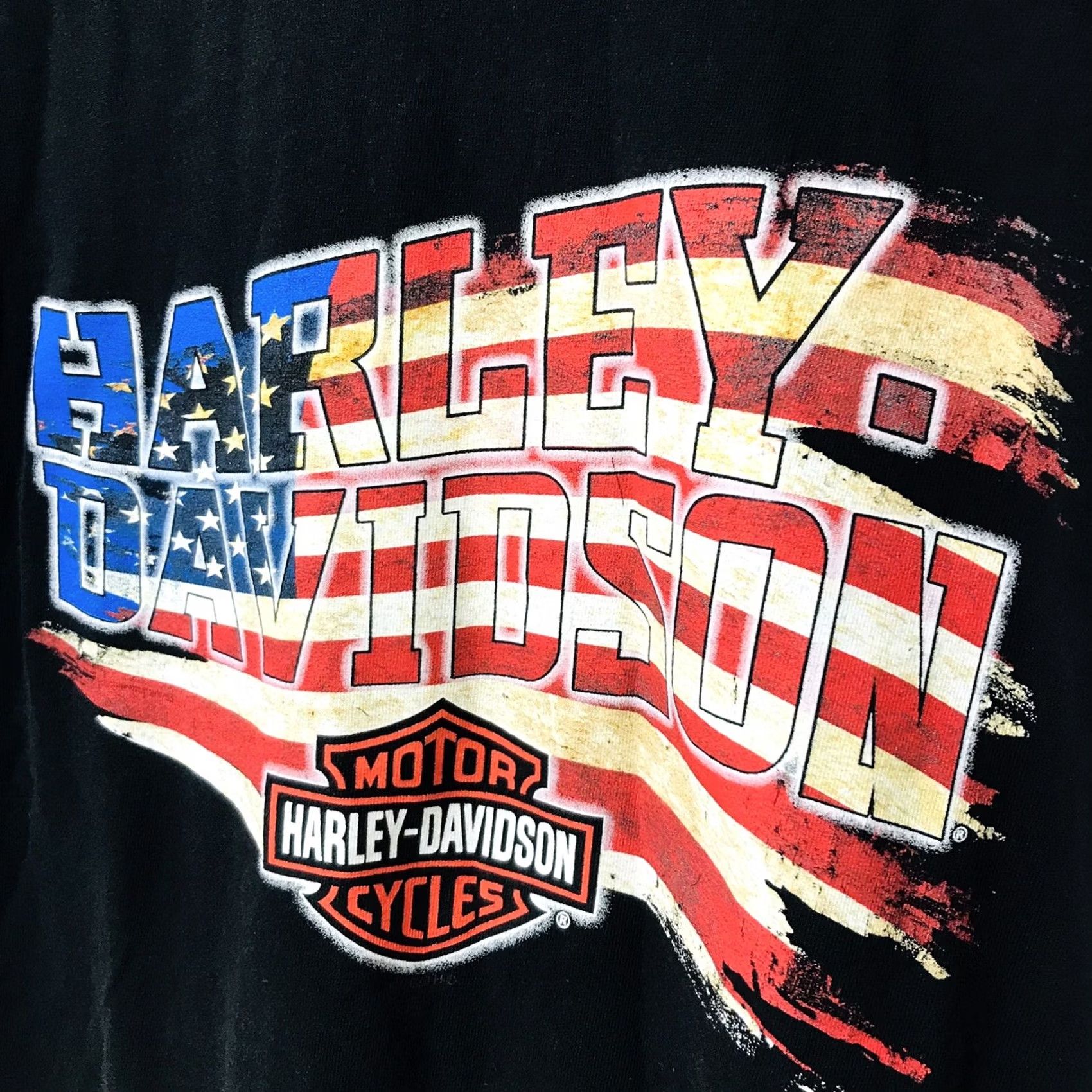 Harley Davidson Harley-Davidson Men T-Shirt XXL Black Crew Neck Short Sleeve USA American Flag Graphic Double-Sided 2XL USA Harley Davidson Motorcycle Logo Size US XXL / EU 58 / 5 - 5 Thumbnail