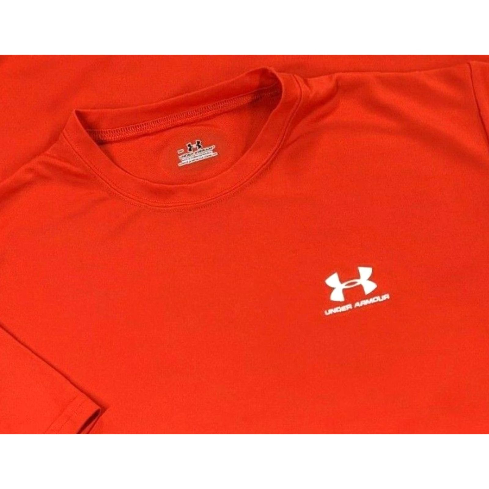 Under Armour Under Armour Shirt Men M Orange Crew Neck Short Sleeve Jersey/HeatGear Pullover T-Shirt Size US M / EU 48-50 / 2 - 2 Thumbnail