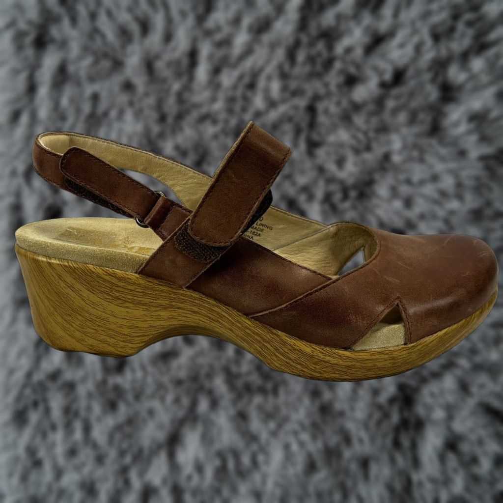 Vintage Alegria Tarah Brown Slingback Sandals Women's Size 40 EU Comfort Travel Size US 9.5 / IT 39.5 - 1 Thumbnail