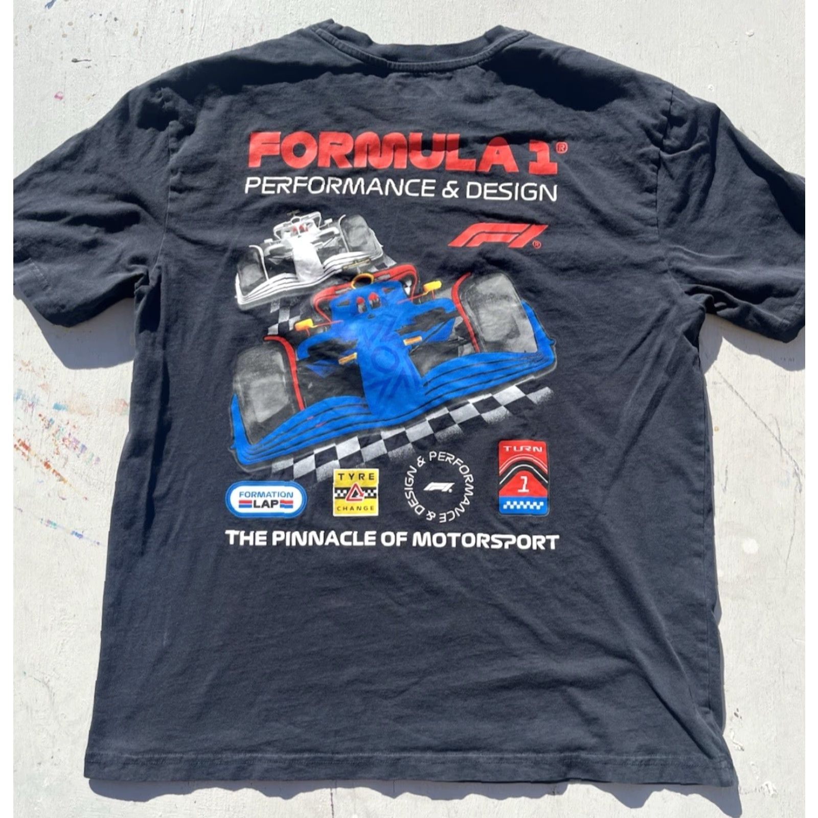 Vintage F1 T-Shirt Men’s Black Spell-Out Racing Speed Grand Prix- F1 Racing - Shirt - Adult Medium - Black - 100% Cotton Size US M / EU 48-50 / 2 - 7 Thumbnail
