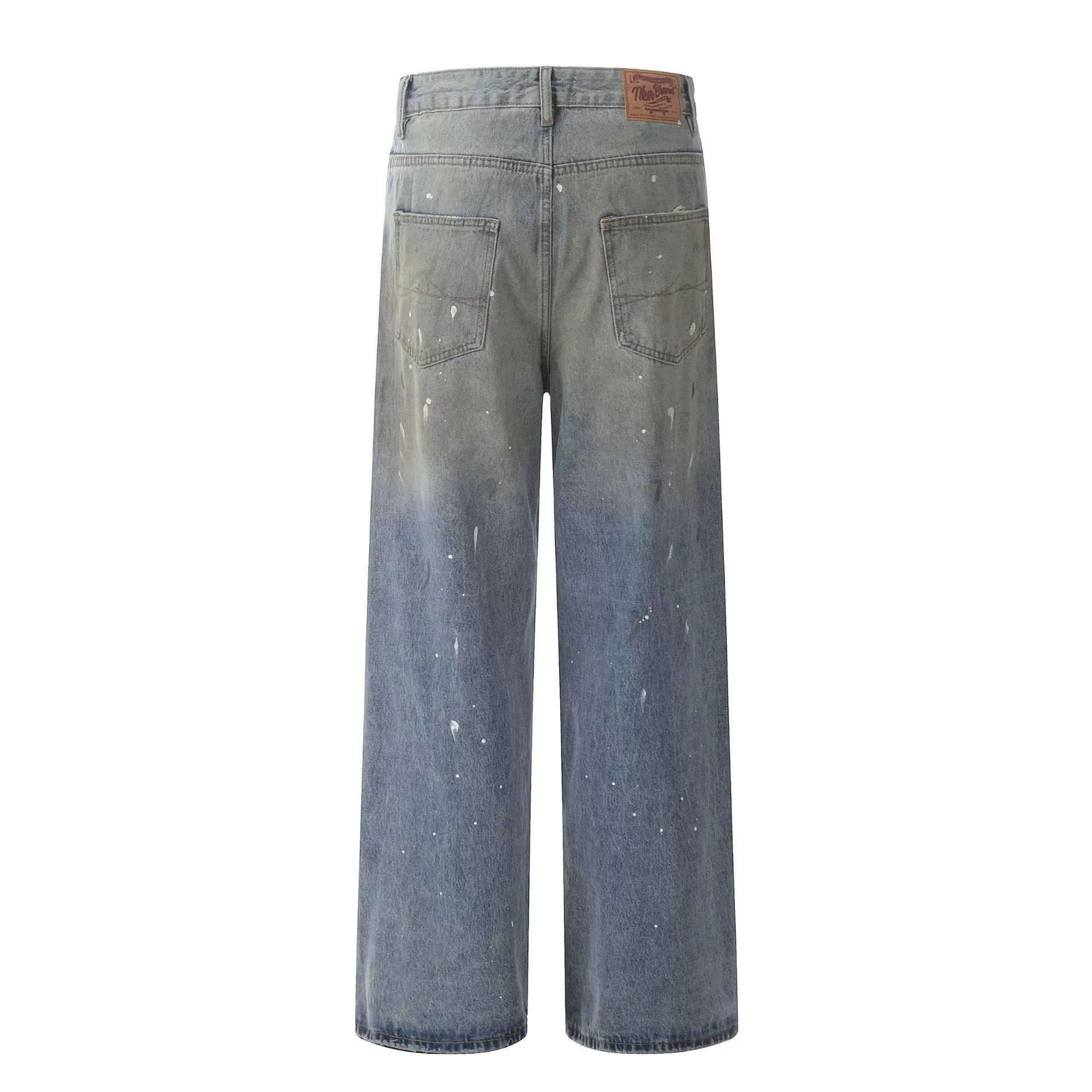 Japanese Brand × Jean American ink-splashed loose casual wide-leg gradient jeans Size US 32 / EU 48 - 3 Thumbnail