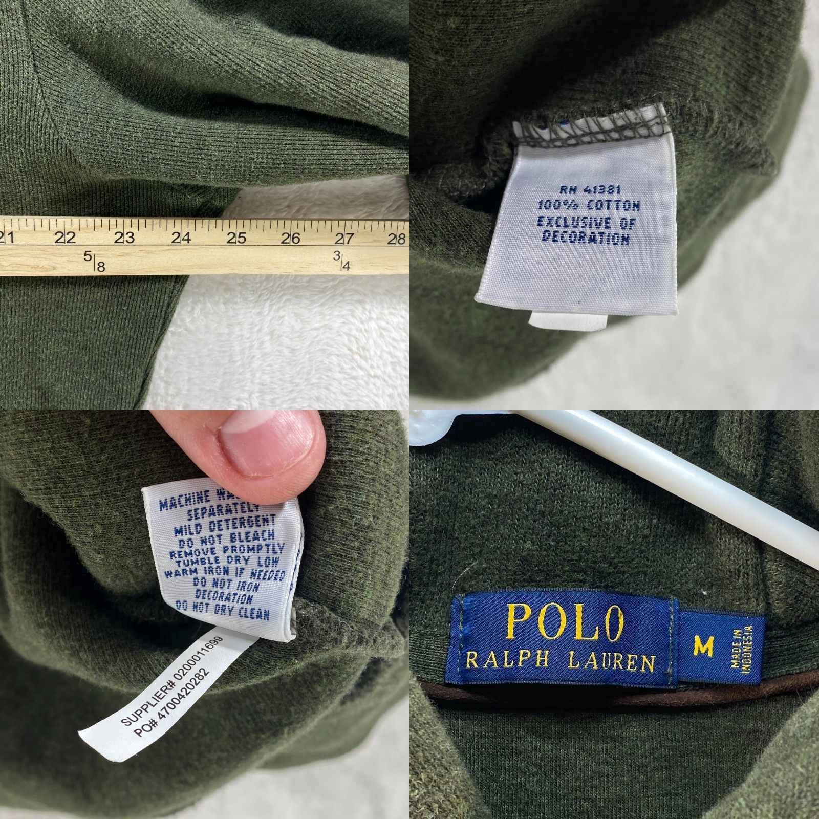 Polo Ralph Lauren VINTAGE Polo Ralph Lauren Green Mens M Sweater Shawl Collar Elbow Patches Size US M / EU 48-50 / 2 - 8 Thumbnail