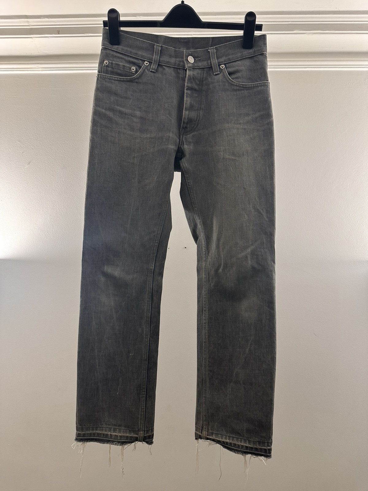 image of Helmut Lang 90's Vintage Classic Cut Raw Denim in Grey, Men's (Size 28)
