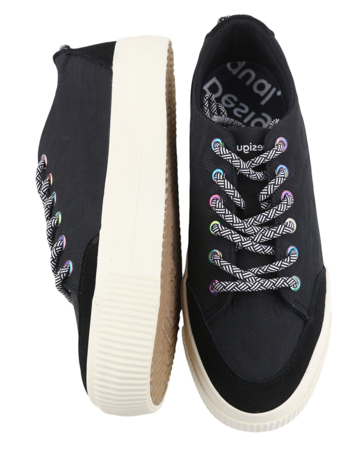 Desigual STREET PADDED EU40 Black Leather Platform Sneakers 88804 Size US 9 / IT 39 - 7 Thumbnail