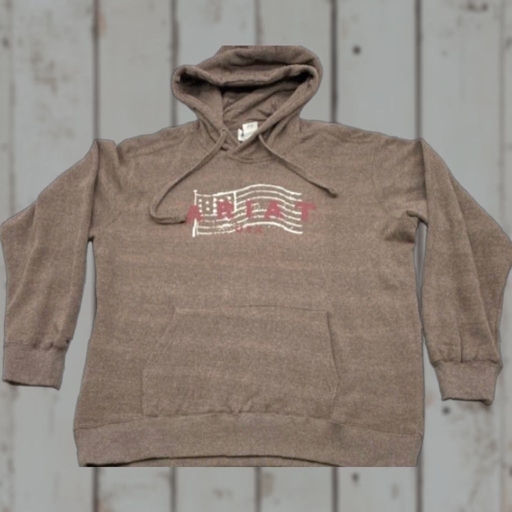 Ariat Ariat Hoodie Women's L Brown USA Logo Pockets Hooded Drawstring Long Sleeve - 5409 Size L / US 10 / IT 46 - 1 Thumbnail