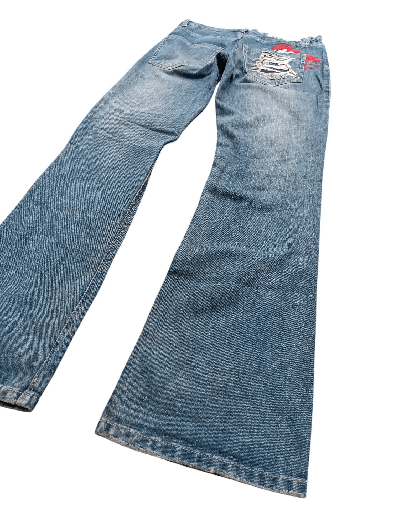 Japanese Brand Flare Distressed Jeans Antful Nylaus Embroidery Jeans Size US 32 / EU 48 - 5 Thumbnail