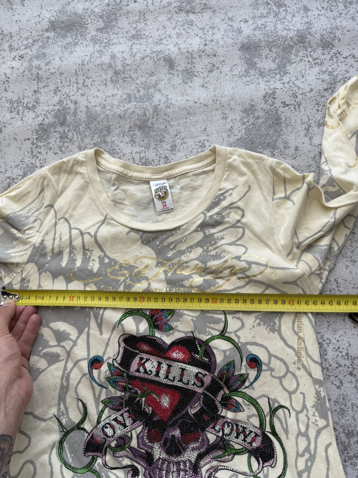 Ed Hardy Crazy Ed Hardy Y2K Overprint Long Sleeve Made in USA Size M / US 6-8 / IT 42-44 - 13 Thumbnail