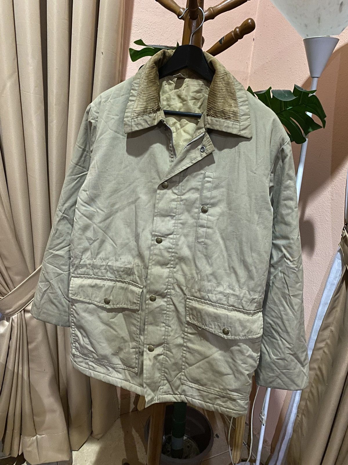 Vintage Vintage Made in USA Corduroy Collar Work Jacket – Khaki Size US S / EU 44-46 / 1 - 4 Thumbnail