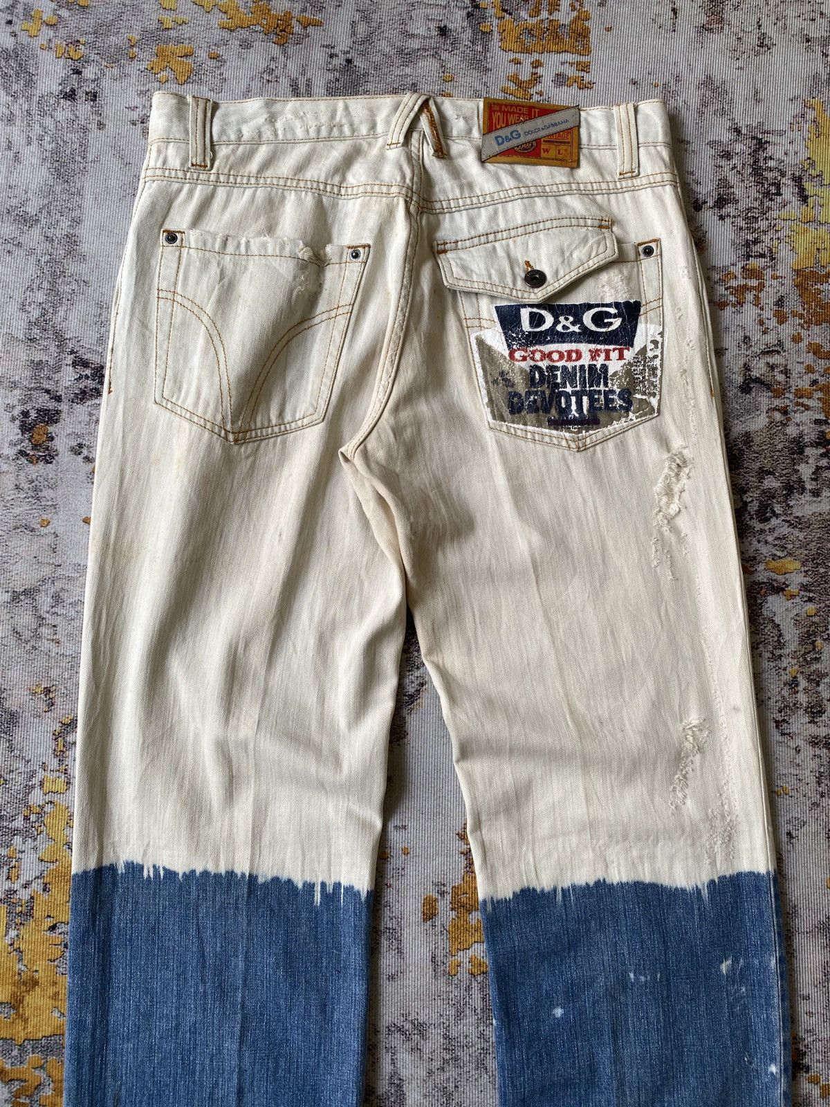 Dolce & Gabbana Dolce & Gabbana Rusty Distressed Bleached Denim Size US 33 - 12 Thumbnail