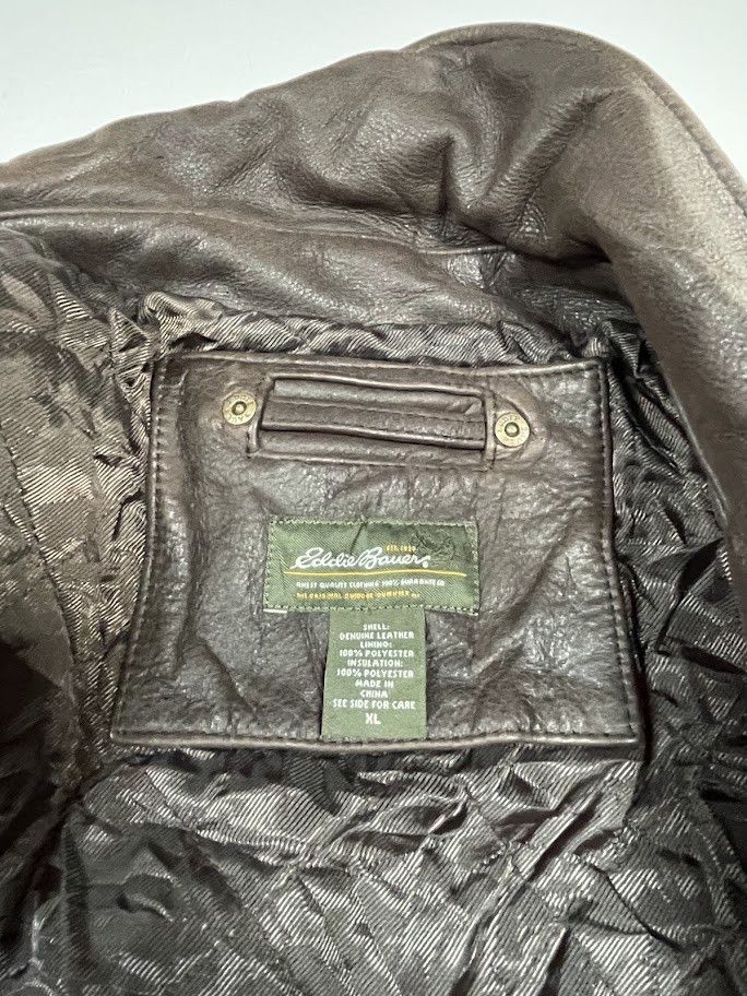 Eddie Bauer × Genuine Leather vintage Y2K Eddie Bauer genuine leather parka jacket Size US XL / EU 56 / 4 - 14 Thumbnail