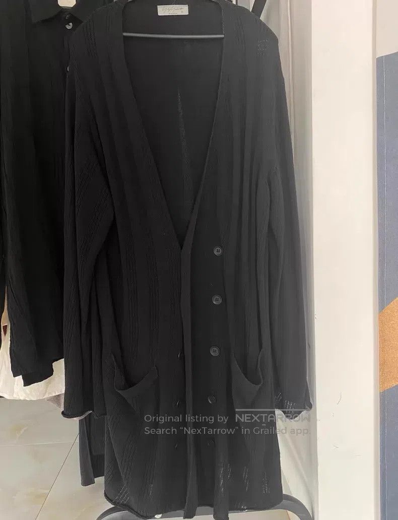 Yohji Yamamoto Yohji Yamamoto Long Black Knit Cardigan shirt Size US L / EU 52-54 / 3 - 1 Thumbnail