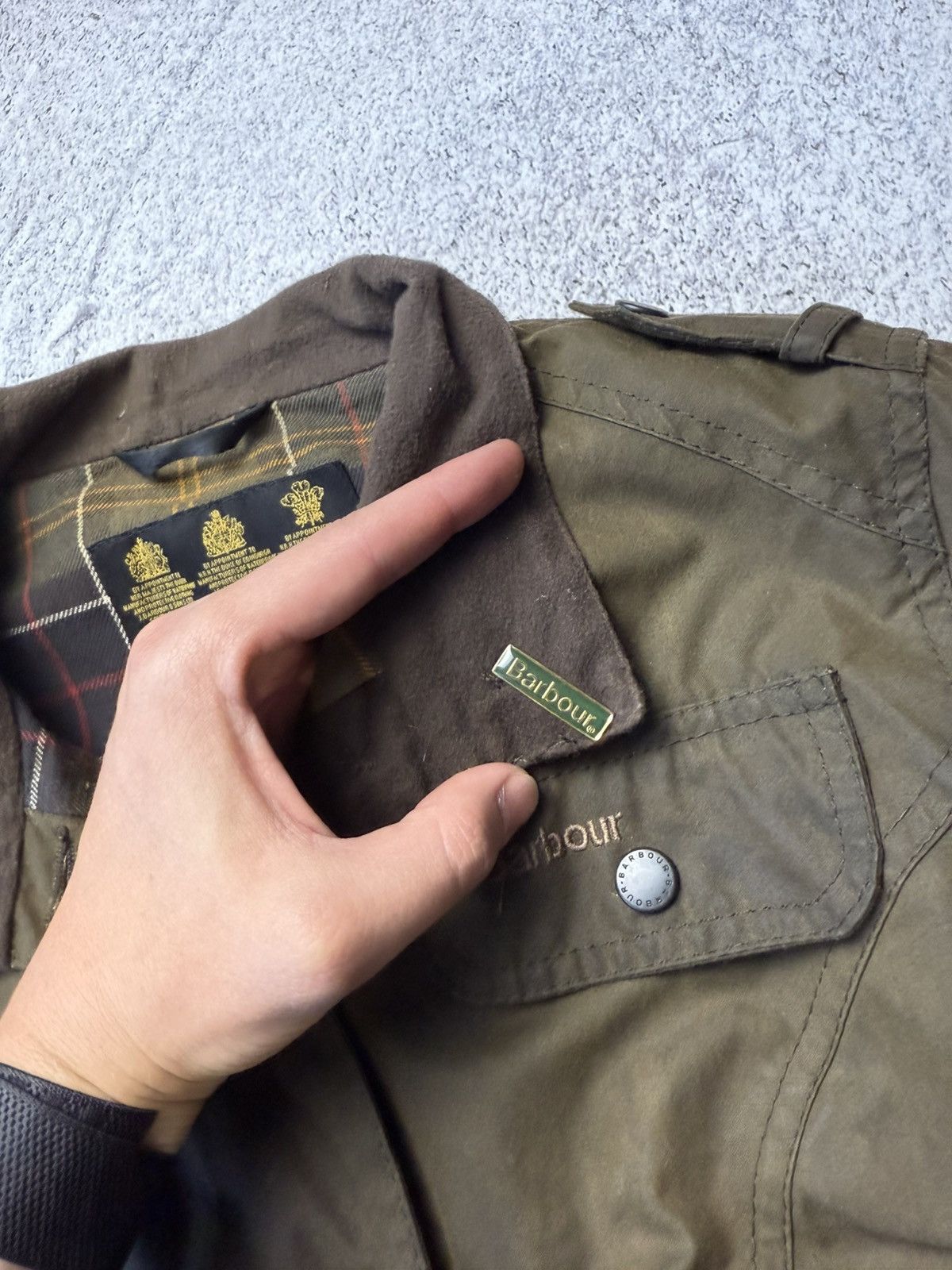 Barbour Women's Made in England Waxed Peplum Jacket - Sage
